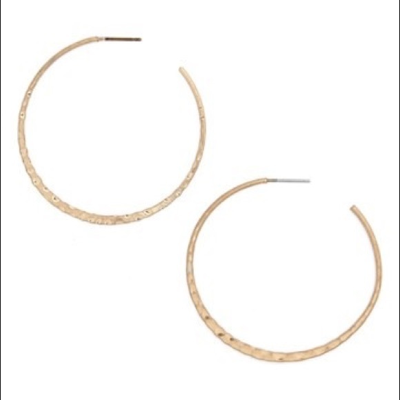 Treasure & Bond Hammered Hoop Earrings Gold - Picture 1 of 5